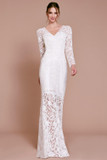 Prisca Long-Sleeve Lace Gown