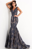 Lace V Neck Mermaid Gown