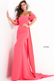 Off the Shoulder Crepe Evening Gown