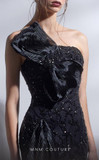 Strapless Fitted Bow Bodice Gown