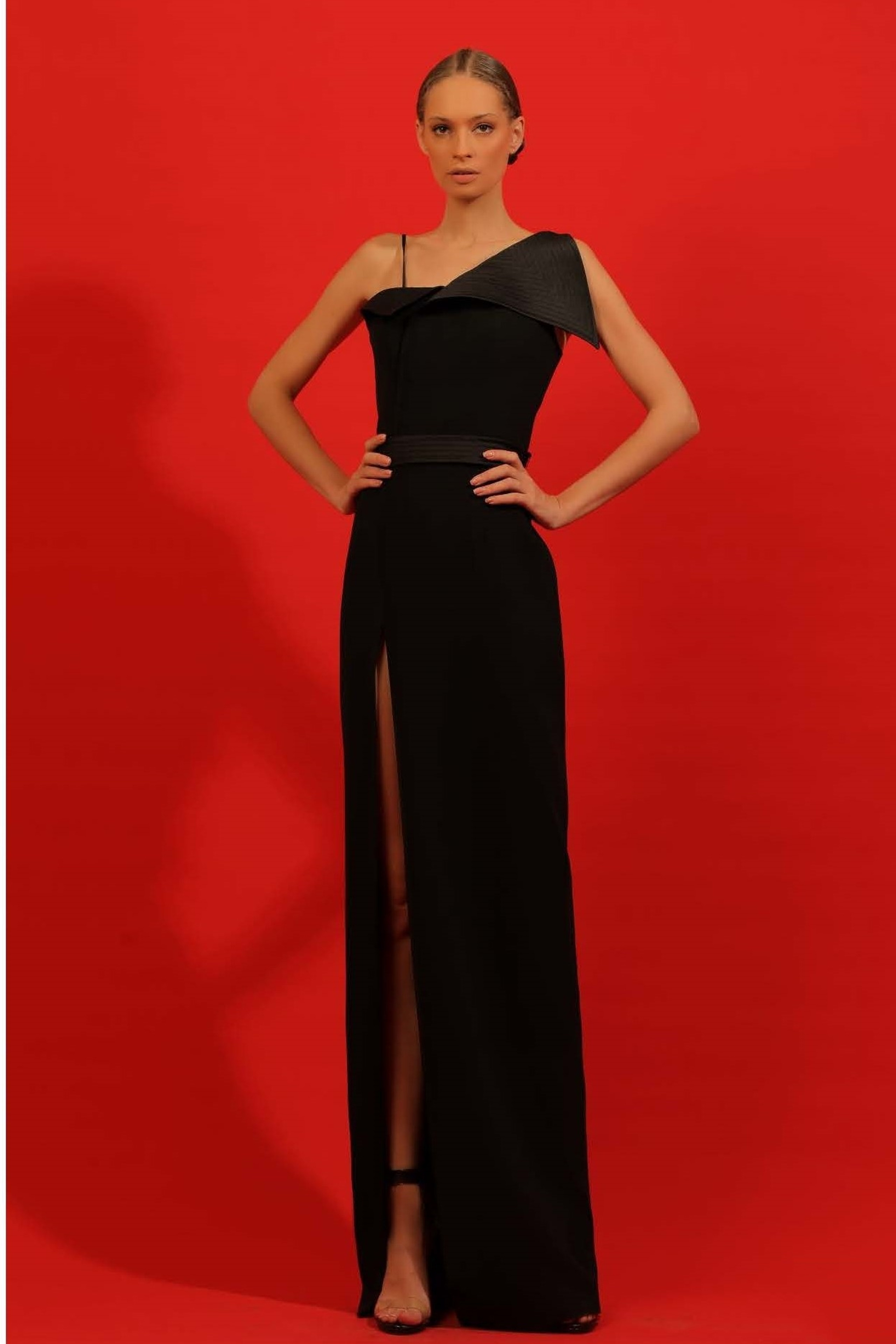 Edward Arsouni Crepe and Satin Gown- District 5 Boutique