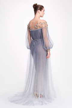 Embellished Sheer Illusion Neck Gown Embellished Sheer Illusion Neck Gown