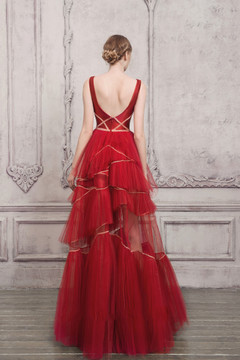 Layered Sheer Sleeveless Gown Layered Sheer Sleeveless Gown