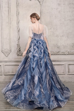 Cascading Ruffled Short Sleeve Gown Cascading Ruffled Short Sleeve Gown