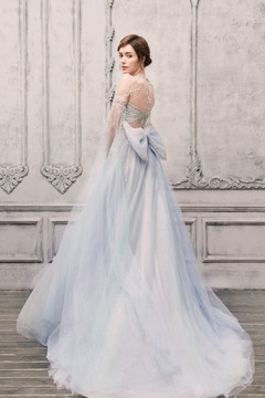 Embellished Cape Sleeve A-Line Gown Embellished Cape Sleeve A-Line Gown