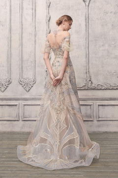 Embellished Short Sleeve Gown Embellished Short Sleeve Gown