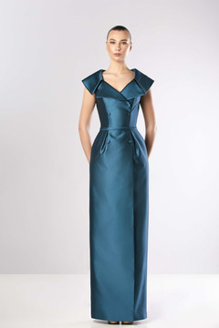 Sleeveless Column Faille Gown