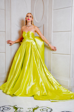 Satin Strapless Ball Gown