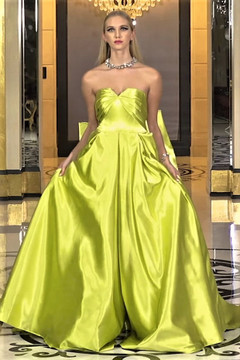 Satin Strapless Ball Gown