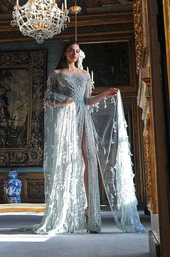 Off Shoulder Cape Sleeve Gown Off Shoulder Cape Sleeve Gown