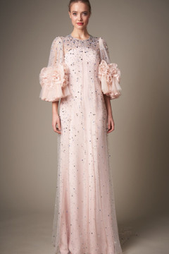 Anita Embellished Semi-Sheer Tulle Gown Anita Embellished Semi-Sheer Tulle Gown