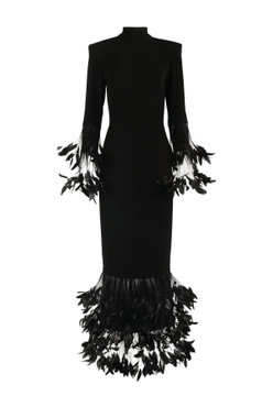 High Neck Coq Plume Gown High Neck Coq Plume Gown
