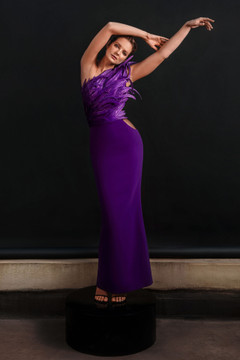 One Shoulder Crepe Dress One Shoulder Crepe Dress