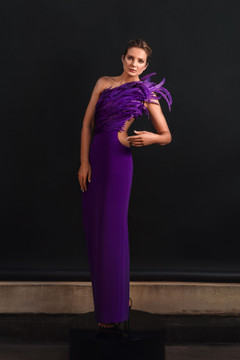 One Shoulder Crepe Dress One Shoulder Crepe Dress