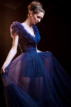 Ruffled Sheer Tulle Gown Ruffled Sheer Tulle Gown