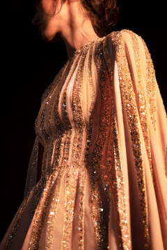 Embroidered Cape Gown Embroidered Cape Gown