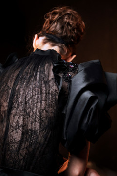 Puffy Sleeve Taffeta Gown Puffy Sleeve Taffeta Gown