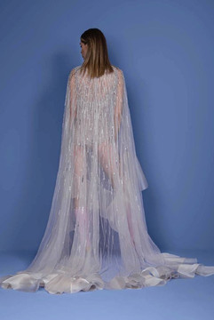 Asymmetrical Beaded Tulle Dress