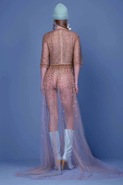 Beaded Tulle Dress with Bolero