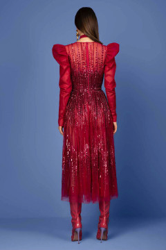 Beaded Tulle Puff Sleeve Dress Beaded Tulle Puff Sleeve Dress