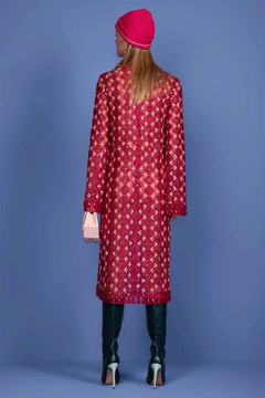 Long Sleeve Beaded Tulle Slit Dress Long Sleeve Beaded Tulle Slit Dress