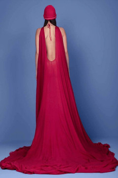 Sequined Bow Chiffon Gown Sequined Bow Chiffon Gown