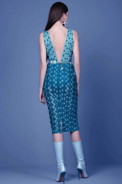 Sleeveless Beaded Tulle Midi Dress Sleeveless Beaded Tulle Midi Dress