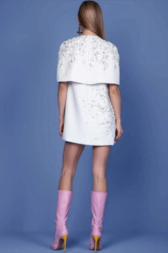 Short Beaded Crepe Dress with Bolero Short Beaded Crepe Dress with Bolero