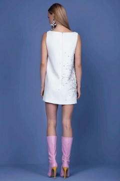 Short Beaded Crepe Dress Short Beaded Crepe Dress