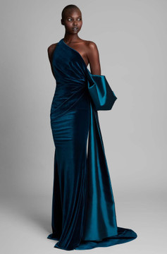 Pearce One Shoulder Velvet Gown