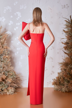 One Shoulder Slit  Gown