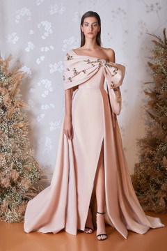 Off the Shoulder Slit Gown Off the Shoulder Slit Gown