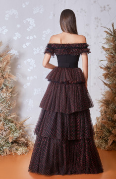 Tiered Off Shoulder Gown Tiered Off Shoulder Gown