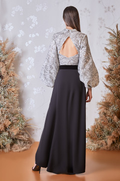 Long Sleeve Top and Slit Skirt Long Sleeve Top and Slit Skirt