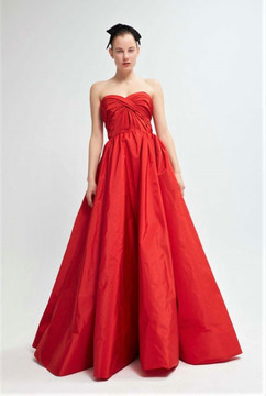 Strapless Sweetheart Neck A-Line Gown