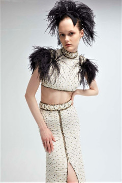 Feathered Top and Skirt