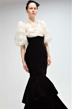 Short Sleeve Blouse and Trumpet Skirt Short Sleeve Blouse and Trumpet Skirt