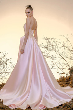 Strapless Rosette Mikado Gown Strapless Rosette Mikado Gown
