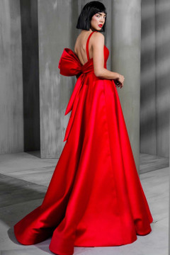 Sleeveless Silk Gazar Gown