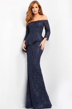 Lace Off the Shoulder Evening Gown