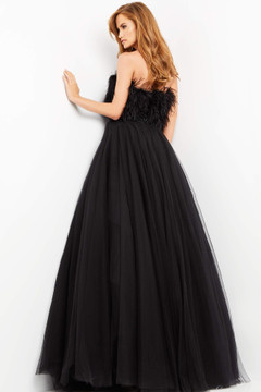Feather Bodice Evening Ball Gown Feather Bodice Evening Ball Gown