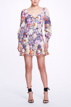 Floral Long Sleeve Mini  Dress