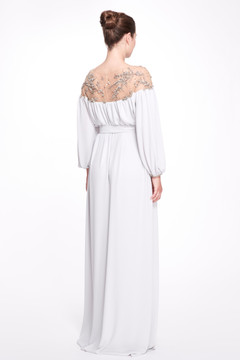 Embellished Illusion Neckline Caftan