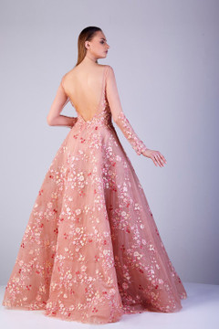 Long Sleeve Embellished Gown Long Sleeve Embellished Gown