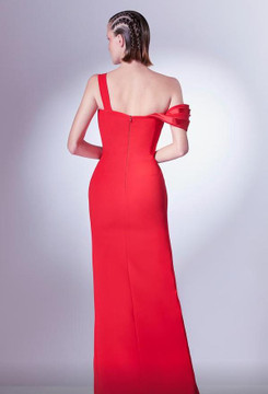 One Shoulder  Slit Gown