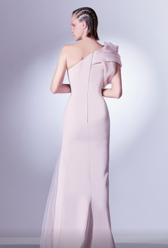 Ruffled One Shoulder Slit Gown Ruffled One Shoulder Slit Gown