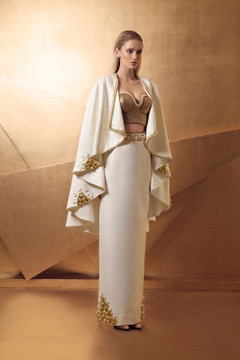 Embellished Cape Gown