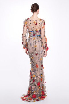 Floral Long Sleeve Gown