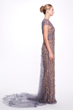 Multicolored Crystal Embroidered Gown Multicolored Crystal Embroidered Gown