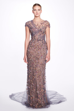 Multicolored Crystal Embroidered Gown Multicolored Crystal Embroidered Gown